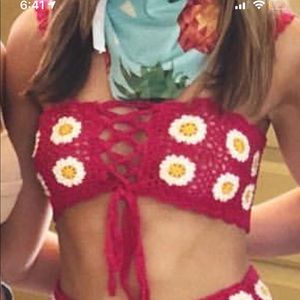 Crochet matching top and shorts